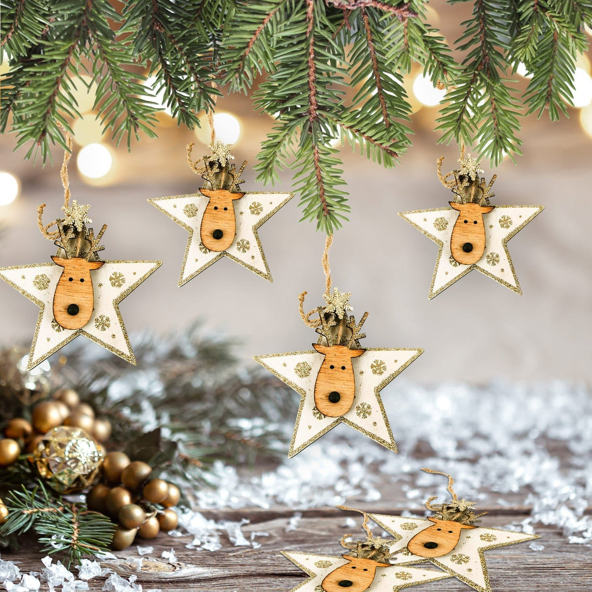 Der schönste Weihnachtsbaumschmuck aus Holz: Inspirationen für ein rustikales Fest - Logbuch-Verlag